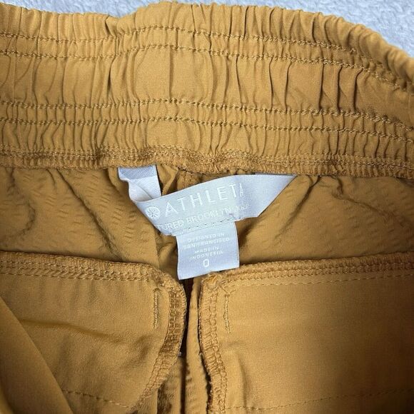 Athleta Textured Brooklyn Jogger Pants Womens Size 0 Tuscan Gold Pull On Pockets - Picture 8 of 12